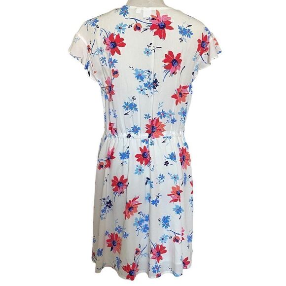 Gap Floral White Lightweight Midi Shortsleeved Sundress - Picture 3 of 9